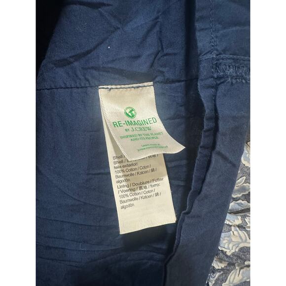 J.Crew Smocked Midi Dress Sz M Cotton Blue Floral Puff Sleeves Nice! - Picture 5 of 7